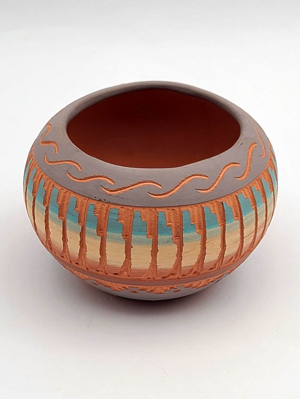 Navajo Mini Pot Signed T Smith 212640 Southwestern Native American 2.75"